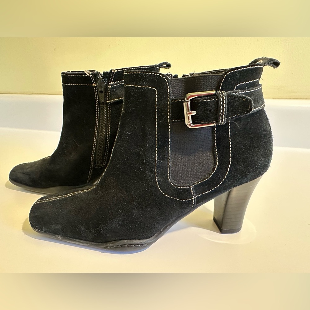 Stylish Black Suede Ankle Boots